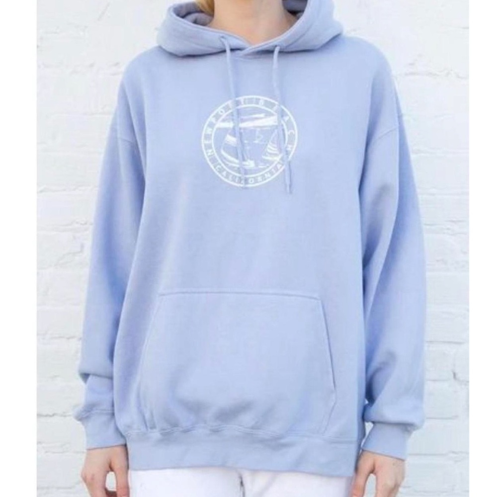 Brandy Melville Blue Newport Oversized Sweatshirt Hoodie One Size